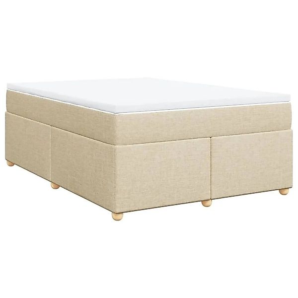 vidaXL Boxspringbett mit Matratze Creme 160x200 cm Stoff 3285392 günstig online kaufen