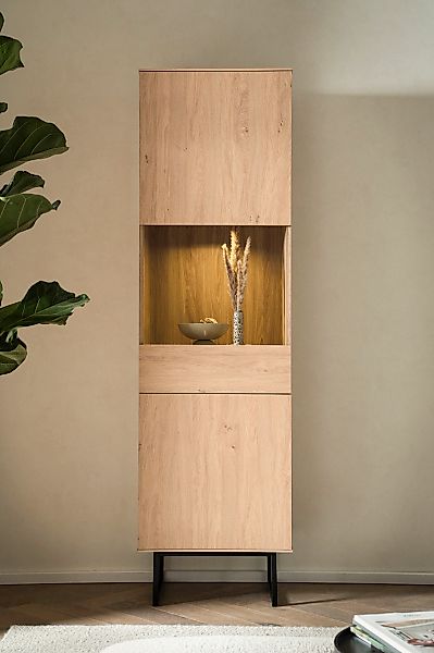 Home affaire Vitrine "Lund, moderner Hochschrank, Glasvitrine mit Kufengest günstig online kaufen