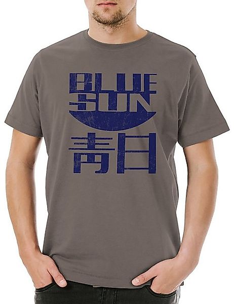 Urban Backwoods Print-Shirt Vintage Blue Sun Logo Herren T-Shirt Kult TV Fi günstig online kaufen