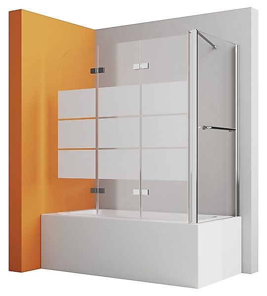 Boromal Duschwand für Badewanne Badewannenaufsatz Badewannenfaltwand günstig online kaufen