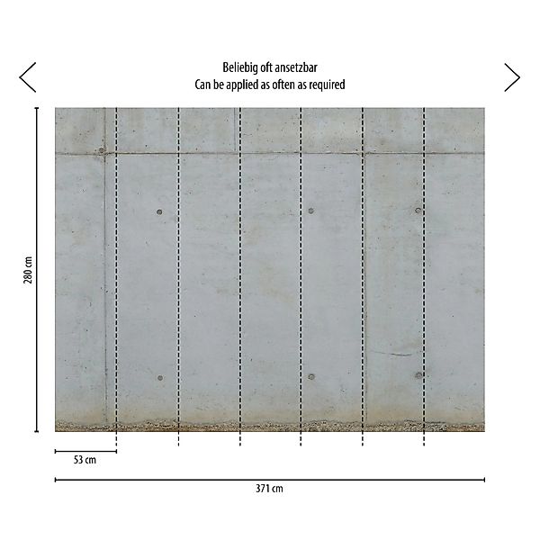 Livingwalls Fototapete Beton-Optik Grau und Beige 371 x 280 cm AS-392251 günstig online kaufen