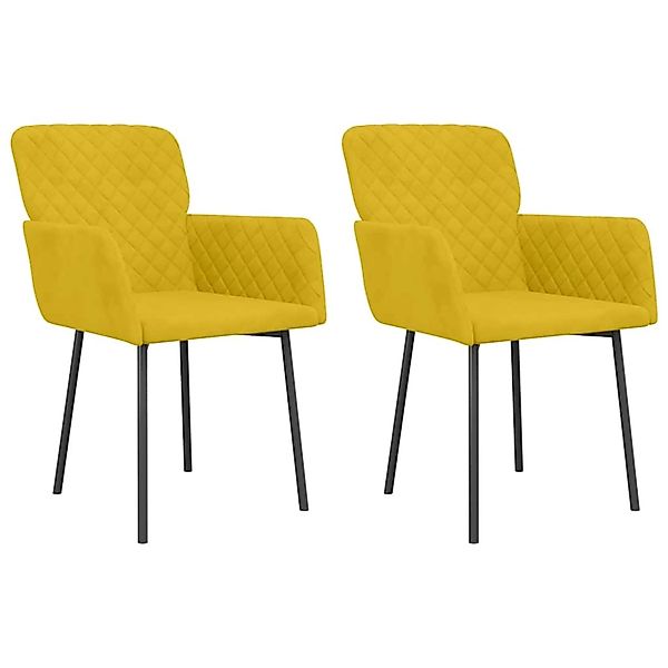 vidaXL Esszimmerstühle 2 Stk Gelb Samt 344786 günstig online kaufen