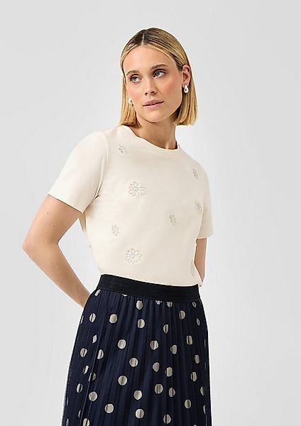 s.Oliver Kurzarmshirt T-Shirt T-Shirt im Relaxed Fit mit dekorativen Blumen günstig online kaufen