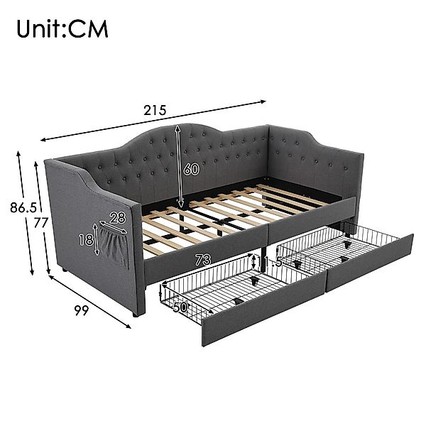 TavilaEcon Polsterbett Daybett mit USB Type günstig online kaufen