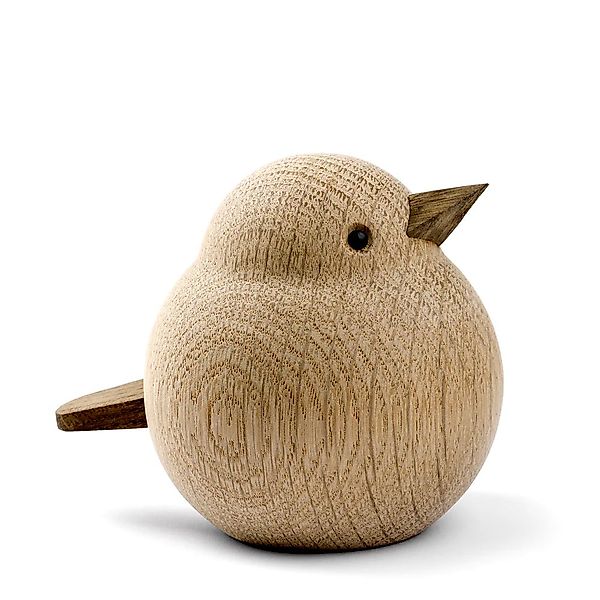 Holztier Mama Spatz Dekofigur - Nachhaltig gefertigt 7,3 x 9 x 8 cm Eiche n günstig online kaufen