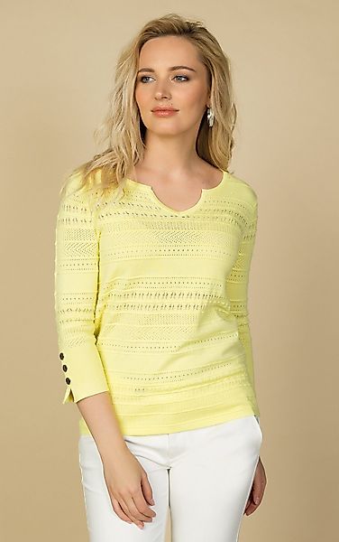 Passioni 3/4 Arm-Pullover mit Knopfdetail am günstig online kaufen