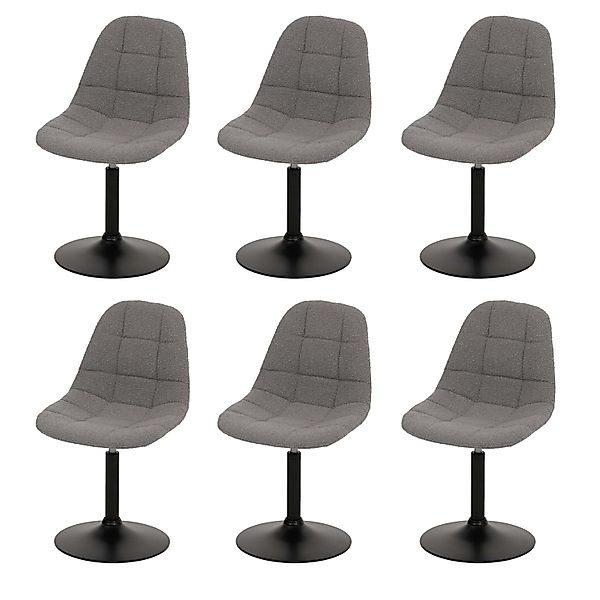 MCW Esszimmerstuhl A60 6er-Set Stoff/Textil Boucle 450g/m² Grau günstig online kaufen