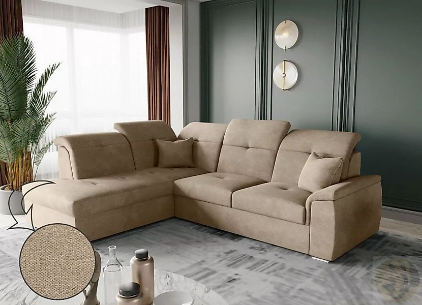 Friderik-EU Ecksofa BONO L Komfortable und moderne Couch, verstellbare Kopf günstig online kaufen