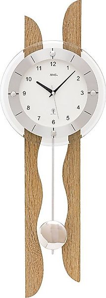 AMS Funk-Pendelwanduhr F5239 (Quarzuhr,Holzgehäuse,Esszimmer,Wohnzimmer) günstig online kaufen