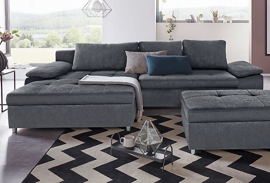 Home affaire Ecksofa "Labene L-Form" wahlweise mit Bettfunktion und Bettkas günstig online kaufen