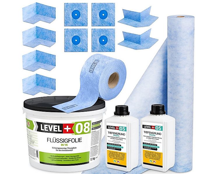 Level+ Dichtstoff Dichtset für Duschabdichtung Bad Dichtband Flüssigfolie 1 günstig online kaufen