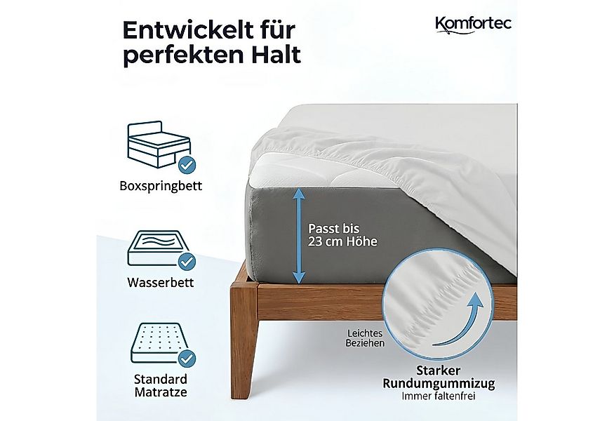 Komfortec Spannbettlaken Jersey Spannbettuch, 90x200, 140x200, 160x200, 180 günstig online kaufen