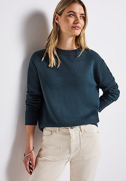 STREET ONE Rundhalspullover mit Rippbündchen günstig online kaufen