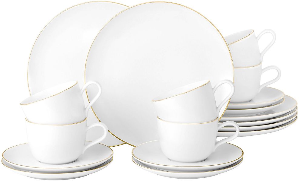 Seltmann Weiden Kaffeeservice »Geschirr-Set, Service Liberty Goldrand«, (Se günstig online kaufen
