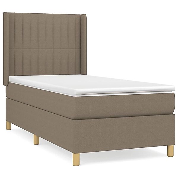 vidaXL Boxspringbett mit Matratze Taupe 100x200 cm Stoff1366890 günstig online kaufen
