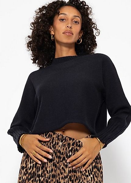 SASSYCLASSY Strickpullover Oversize Crop Strickpullover Damen mit Rollkrage günstig online kaufen