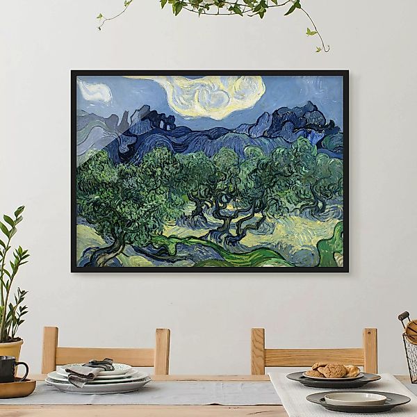 Bild mit Rahmen - Querformat Vincent van Gogh - Olivenbäume günstig online kaufen