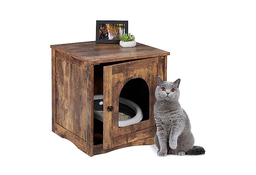 relaxdays Tierhaus Katzenschrank für Katzenklo mit Tür günstig online kaufen