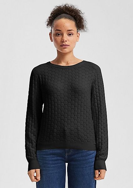 QS Longpullover Strickpullover Strukturierter Pullover günstig online kaufen