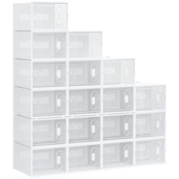 HOMCOM Schuhregal Schuhboxen, Schuh-Organizer mit magnetischen günstig online kaufen