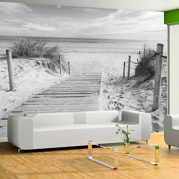 Selbstklebende Fototapete - Am Strand - Schwarz Und Weiß günstig online kaufen