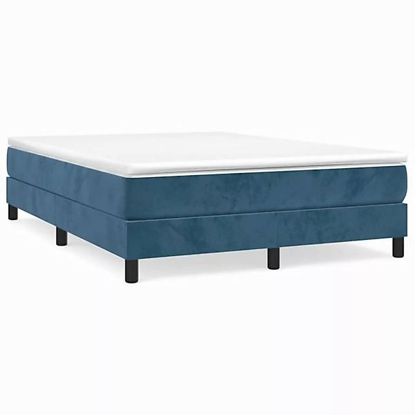 furnicato Bett Boxspringbett mit Matratze Dunkelblau 140x200 cm Samt (1-tlg günstig online kaufen