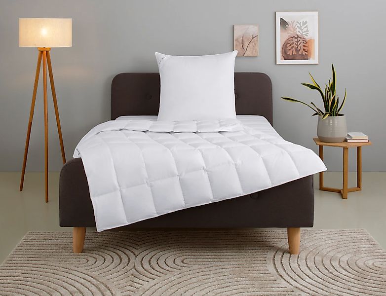 Home affaire Gänsedaunenbettdecke + Kopfkissen "Litrone Bettdecke 135x200 c günstig online kaufen