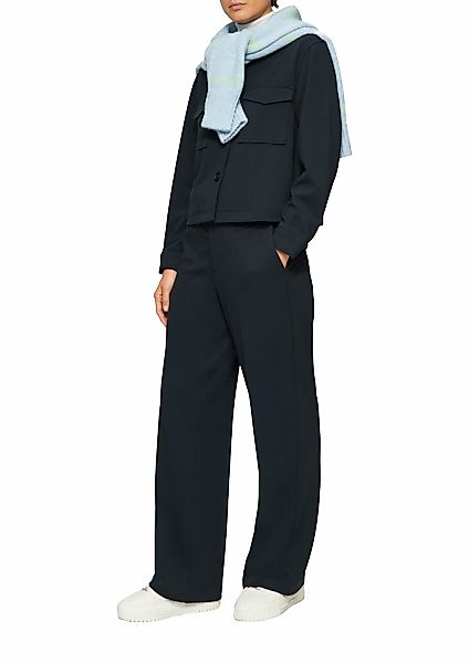 s.Oliver Stoffhose Wide-Leg-Hose aus Struktur-Jersey günstig online kaufen