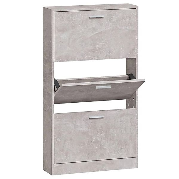 vidaXL Schuhschrank Betongrau 59x17x108 cm Holzwerkstoff 342529 günstig online kaufen