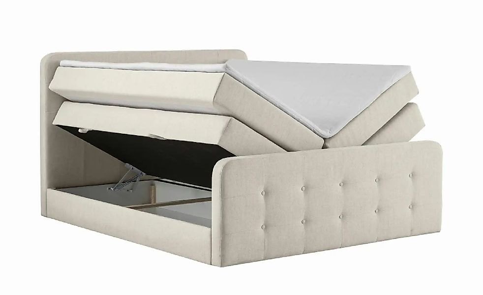 Boxspringbett mit Bettkasten Neapel ¦ creme ¦ Maße (cm): B: 120 H: 121 Bett günstig online kaufen