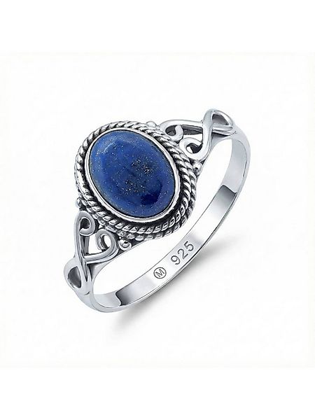 mantraroma Silberring BAGHIMI oval aus 925 Silber mit Lapis Lazuli (Ring mi günstig online kaufen