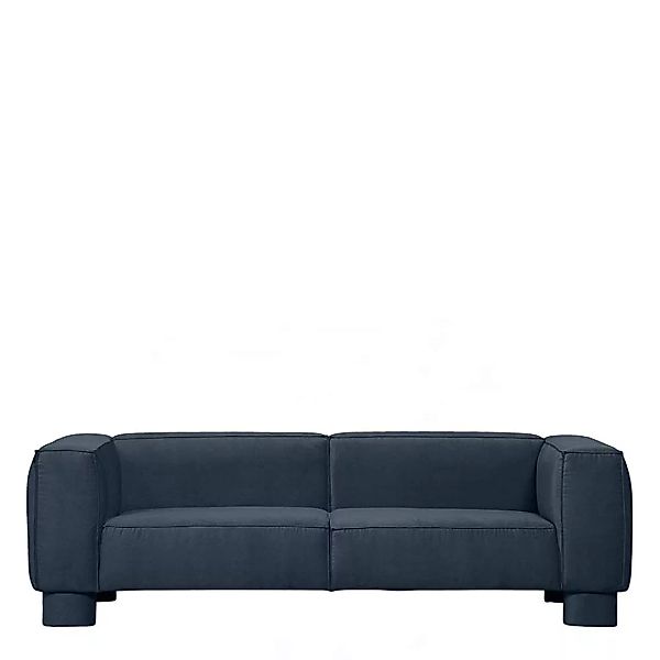 Dreisitzer Couch modern Dunkelblau aus Samt 240 cm breit günstig online kaufen