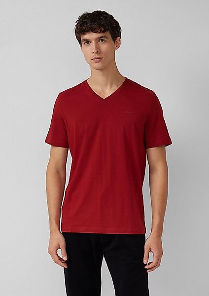 s.Oliver Kurzarmshirt T-Shirt Baumwoll-T-Shirt mit V-Ausschnitt und Logopri günstig online kaufen