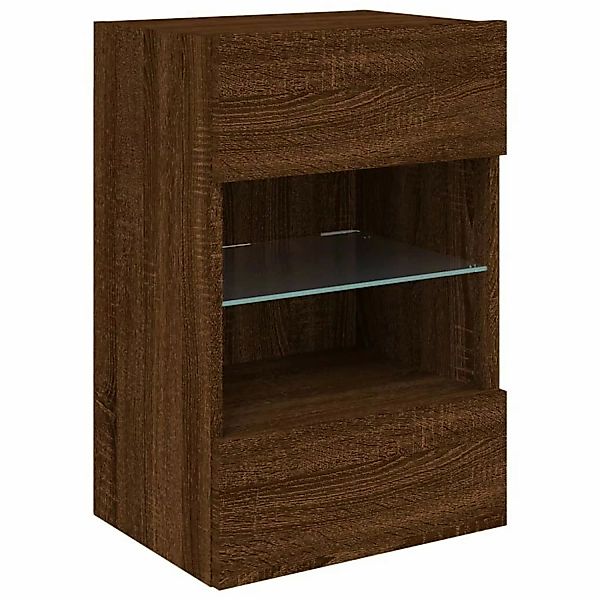 VidaXL TV-Wandschrank mit LED-Leuchten Braun Eichen-Optik 40x30x60,5cm günstig online kaufen