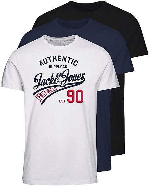 Jack & Jones Rundhalsshirt JJETHAN TEE SS CREW NECK 3PK MP NOOS (Packung, 3 günstig online kaufen