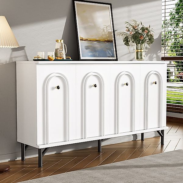 HAUSS SPOLE Sideboard mit 4-Türen verstellbare günstig online kaufen