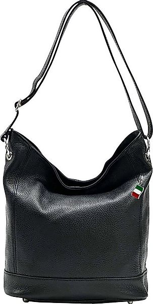 FLORENCE Schultertasche Florence Damen Echtleder Hobo Bag schwarz (Schulter günstig online kaufen
