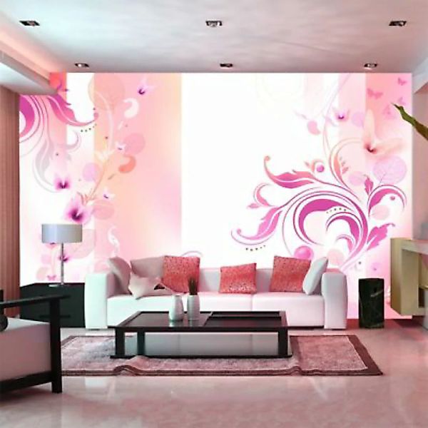 artgeist Fototapete Rose passion rosa/weiß Gr. 200 x 140 günstig online kaufen