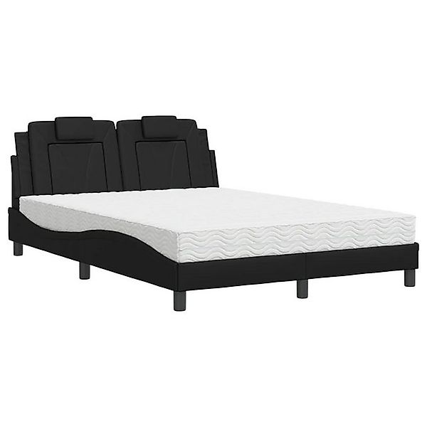 vidaXL Bettgestell, Bett mit Matratze Schwarz 120x200 cm Kunstleder günstig online kaufen