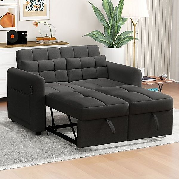BlingBin Schlafsofa Loveseat-Sofa 3-in-1 Klappsofa mit verstellbarer Rücken günstig online kaufen