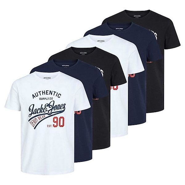 Jack & Jones T-Shirt Herren T-Shirt, 6er Pack - JJETHAN TEE CREW NECK, (Pac günstig online kaufen