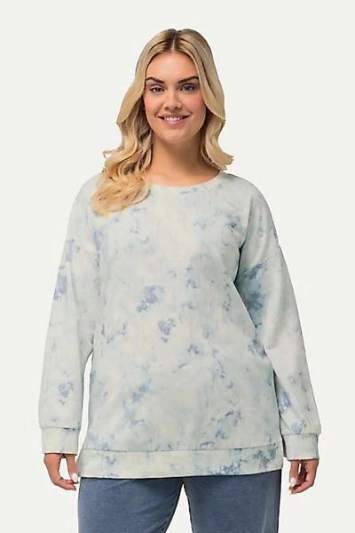 Ulla Popken Sweatshirt Sweatshirt Batikdruck Oversized Rundhals Langarm günstig online kaufen