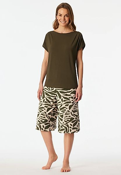 Schiesser Pyjama "Selected Premium" 2 U-Boot-Ausschnitt, 3/4-lange Hose im günstig online kaufen