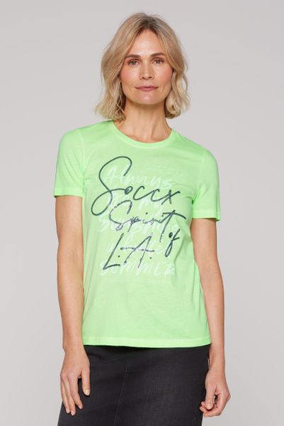 SOCCX Rundhalsshirt mit Pailletten-Schriftzug günstig online kaufen