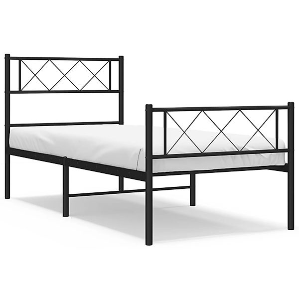 vidaXL Bettgestell, Bettrahmen mit Kopf- und Fußteil Metall Schwarz 80x200 günstig online kaufen