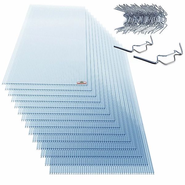 Hohlkammerstegplatten 14er-Set & Gewächshausklammern 50er-Set günstig online kaufen