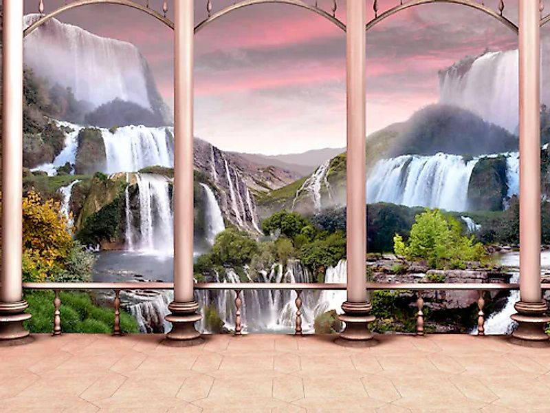 Papermoon Fototapete »Waterfall Design« glatt günstig online kaufen