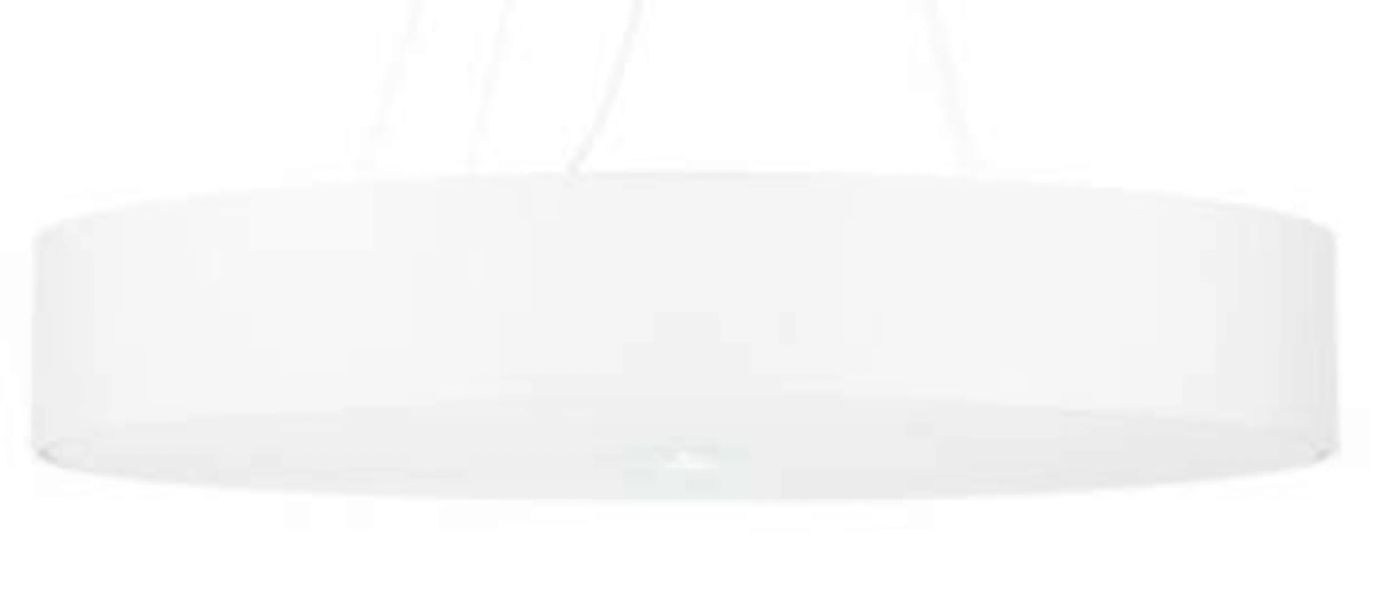 Weiße Hängeleuchte rund Ø 80 cm Stoff Glas 6x E27 Modern günstig online kaufen