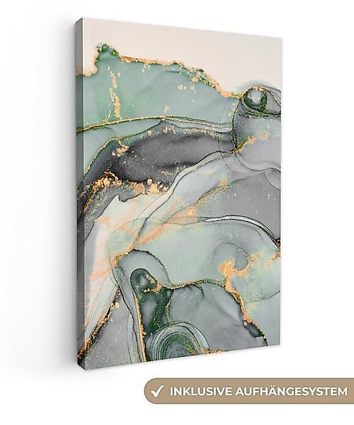 OneMillionCanvasses® Leinwandbild Gold - Marmor - Grün - Luxus - Glitzer - günstig online kaufen