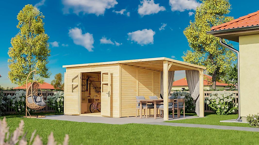 BERTILO Gartenhaus "Baltrum 2 Set naturbelassen", mit Fußboden, Fenster und günstig online kaufen